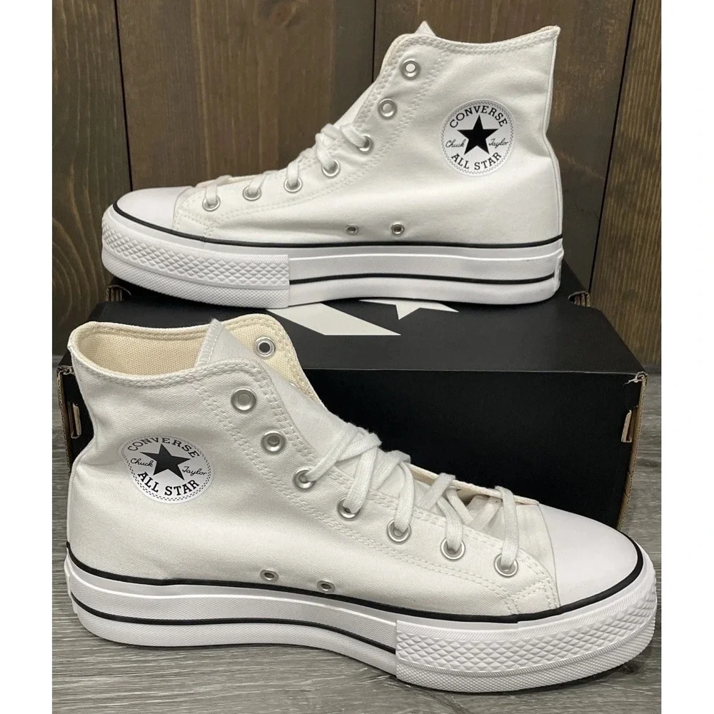 NEW Converse Chuck Taylor All Star Lift Hi Canvas Shoes 560846F White Women's 10